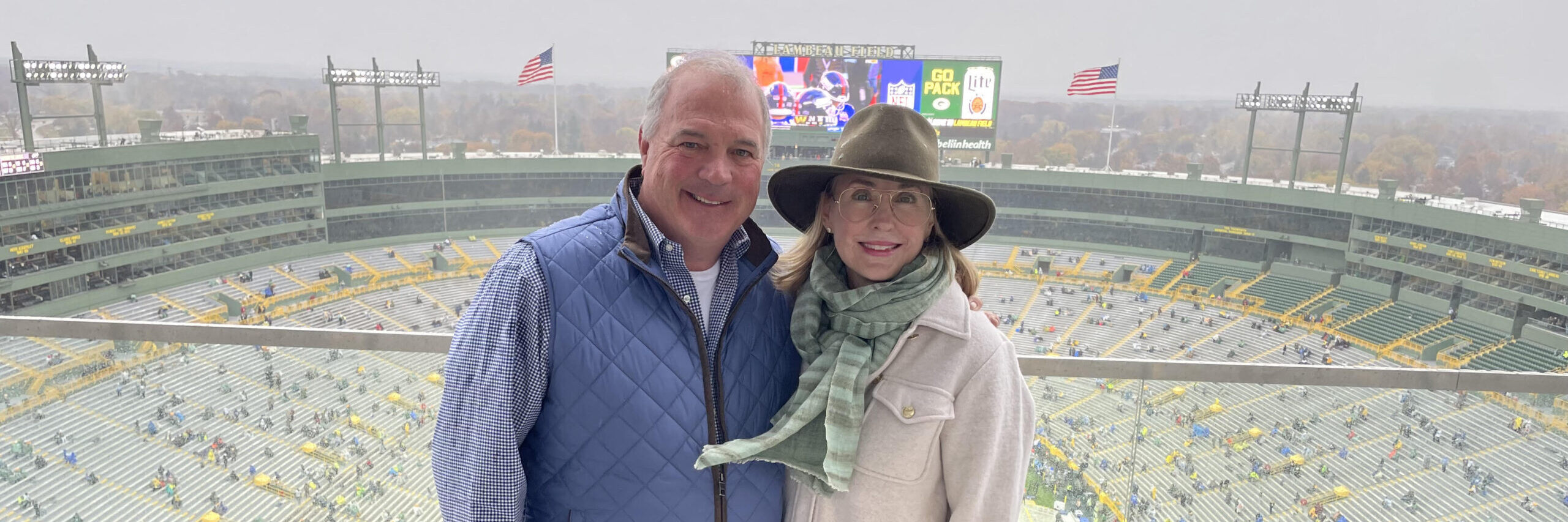Dave and Lauri at a football game